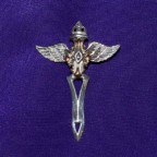 Winged Sword Silver Pendant